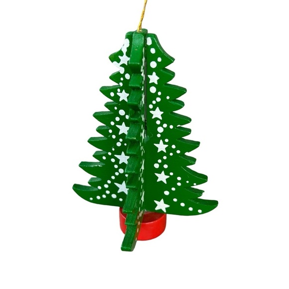 Vintage Midwest Imports Wooden Christmas Tree Ornament Stars Made in Taiwan 4.5” - Picture 4 of 8